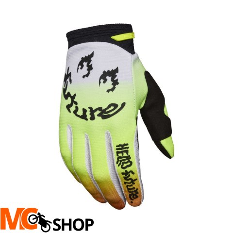 FOX RĘKAWICE OFF-ROAD 180 HELLO FUTURE WHITE/YELLO