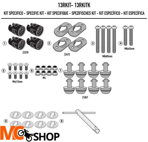 GIVI ZESTAW RAPID RELEASE DO STELAŻY BOCZNYCH PLO