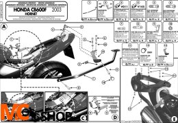GIVI STELAŻ KUFRA CENTRALNEGO HONDA HORNET 600 03