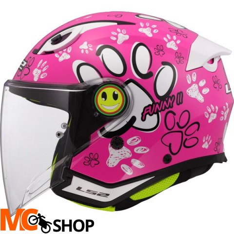 LS2 KASK OTWARTY JUNIOR OF622 FUNNY II PAWS PINK