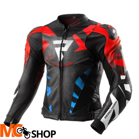 REBELHORN KURTKA SKÓRZANA INFERNO BLACK/BLUE/WH/RE