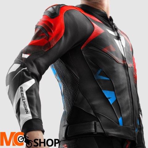 REBELHORN KURTKA SKÓRZANA INFERNO BLACK/BLUE/WH/RE