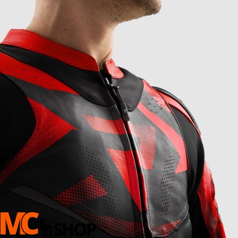 REBELHORN KURTKA SKÓRZANA INFERNO BLACK/FLUO RED