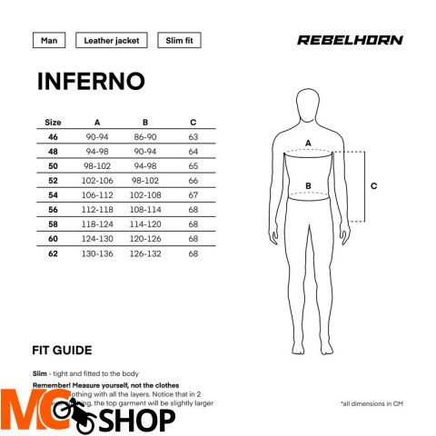 REBELHORN KURTKA SKÓRZANA INFERNO BLACK/WHITE