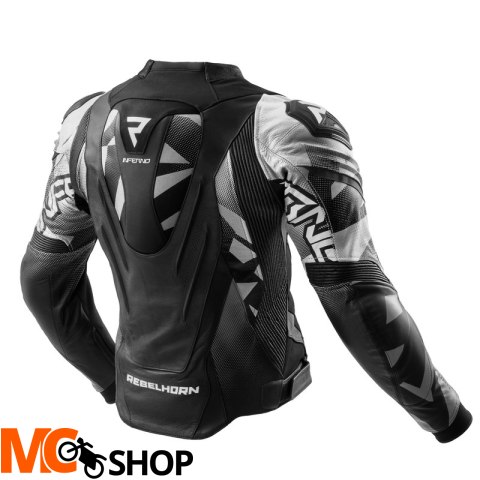 REBELHORN KURTKA SKÓRZANA INFERNO BLACK/WHITE
