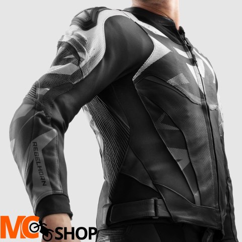 REBELHORN KURTKA SKÓRZANA INFERNO BLACK/WHITE