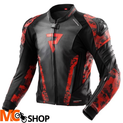 REBELHORN KURTKA SKÓRZANA VELOCE CAMO BLA/FLUO RED