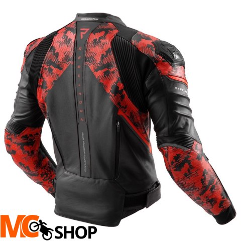 REBELHORN KURTKA SKÓRZANA VELOCE CAMO BLA/FLUO RED