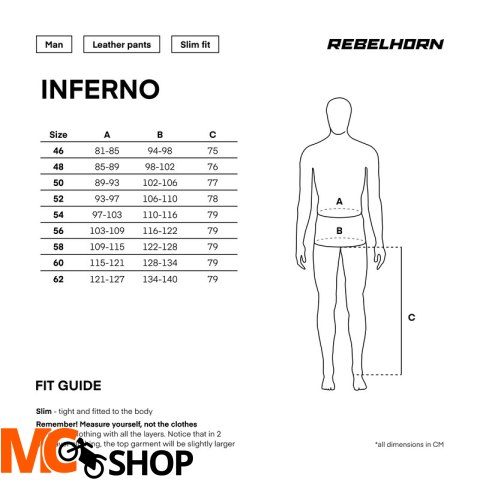REBELHORN SPODNIE SKÓRZANE INFERNO BLA/BLUE/WH/RED