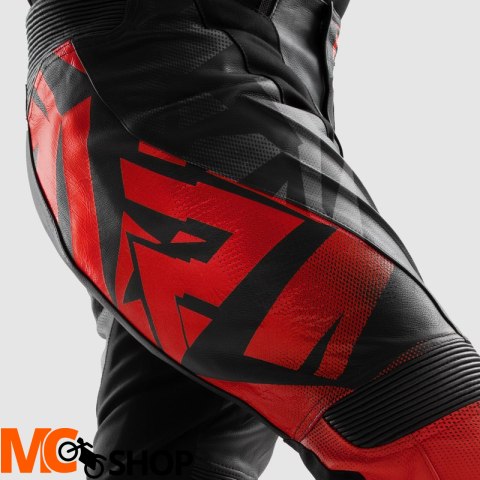 REBELHORN SPODNIE SKÓRZANE INFERNO BLACK/FLUO RED