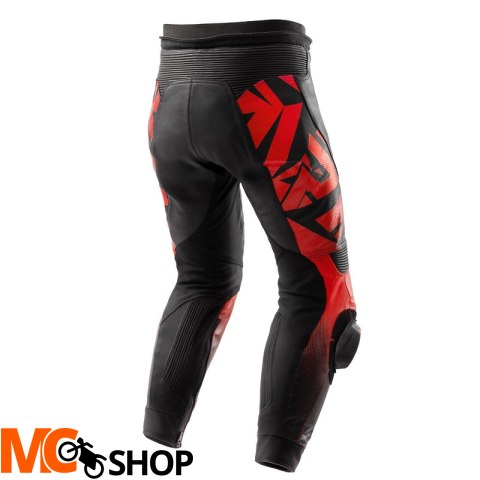 REBELHORN SPODNIE SKÓRZANE INFERNO BLACK/FLUO RED