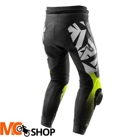 REBELHORN SPODNIE SKÓRZANE INFERNO BL/WHIT/FLU YEL