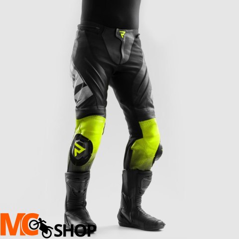 REBELHORN SPODNIE SKÓRZANE INFERNO BL/WHIT/FLU YEL